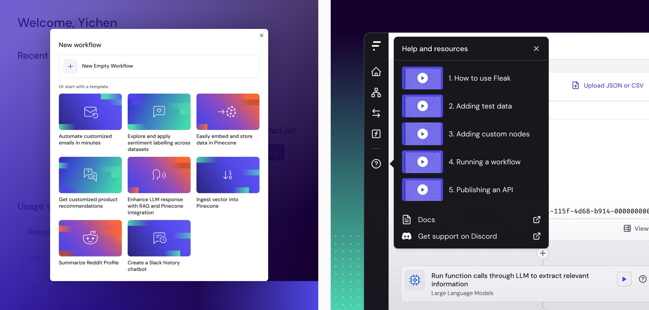 Templates and onboarding