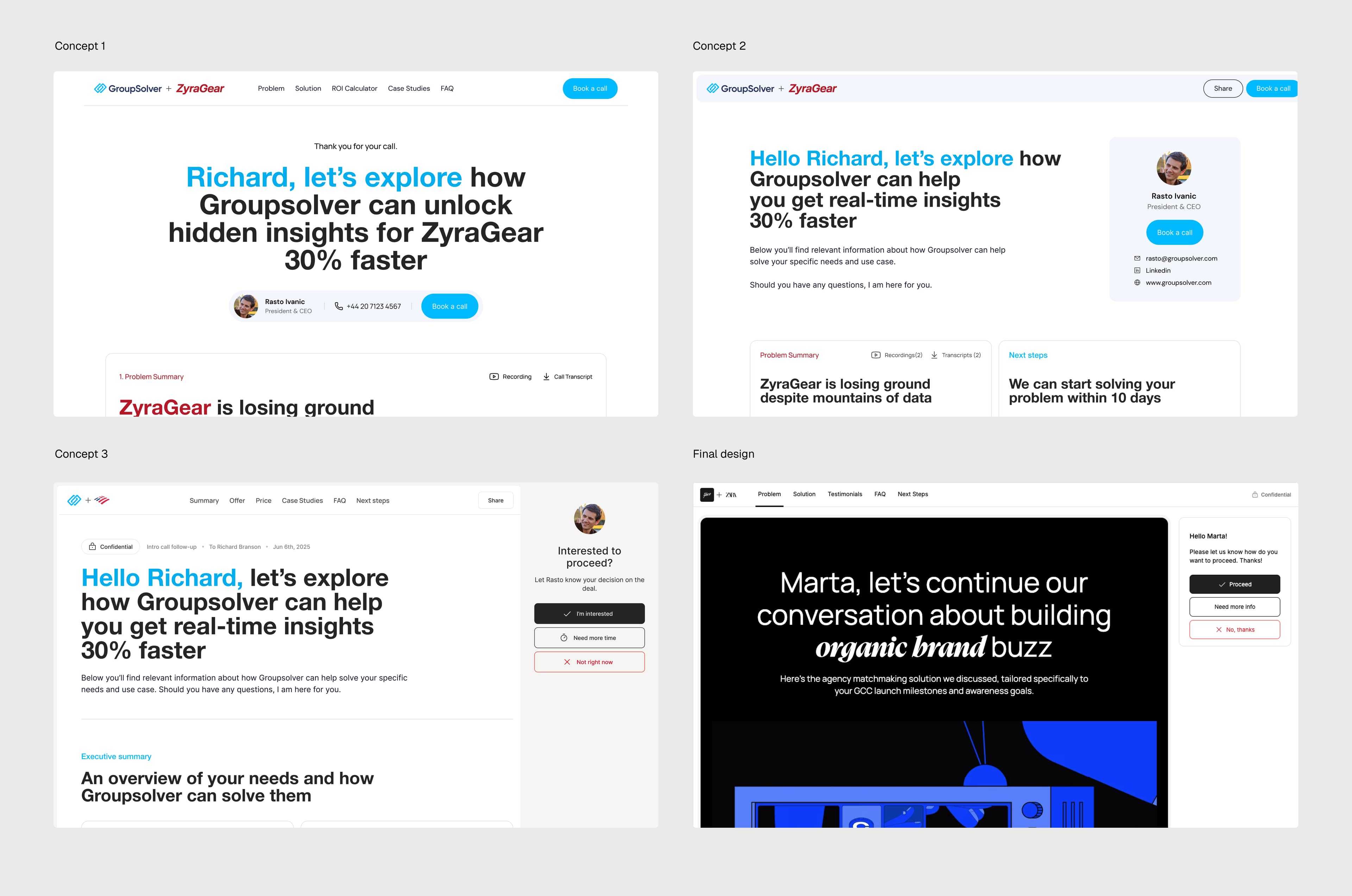 Follow-up page explorations