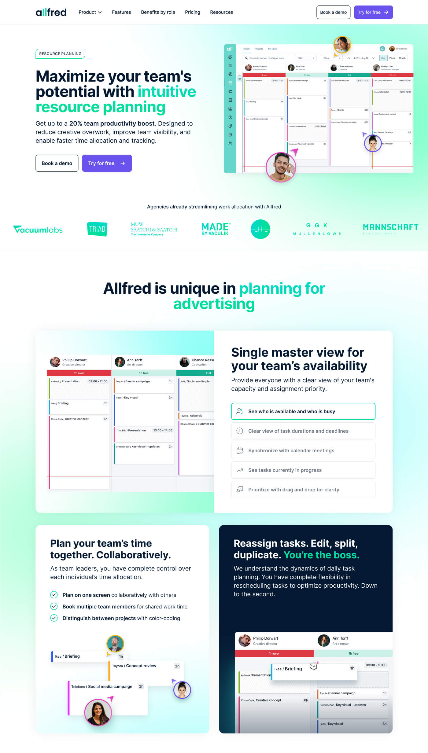 Allfred resource planning website